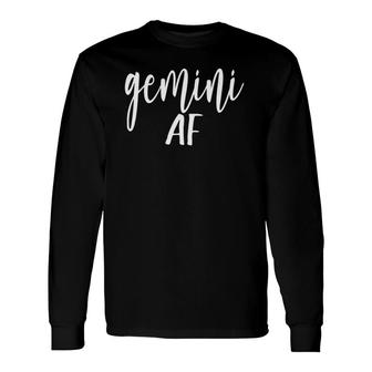 Gemini Af Horoscope Zodiac Astrology Sign Long Sleeve T-Shirt T-Shirt | Mazezy