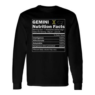 Gemini Nutrition Astrology Zodiac Sign Horoscope Long Sleeve T-Shirt T-Shirt | Mazezy