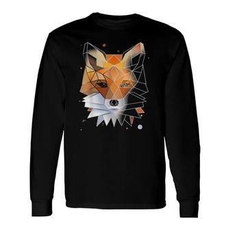 Geometric Fox Polygon Wild Animal Long Sleeve T-Shirt T-Shirt | Mazezy