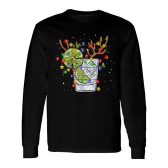 Gin Reindeer Christmas Drinking Matching Long Sleeve T-Shirt T-Shirt | Mazezy