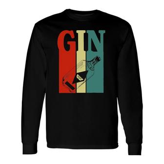 Gin Retro Vintage Gin Bottle Long Sleeve T-Shirt | Mazezy