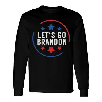 Lets Go Brandon American Flag Biden Long Sleeve T-Shirt | Mazezy
