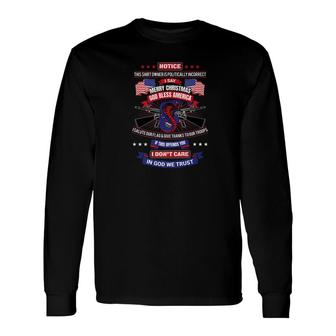 God Bless America Salute The Flag Say Merry Christmas Premium Long Sleeve T-Shirt - Thegiftio UK