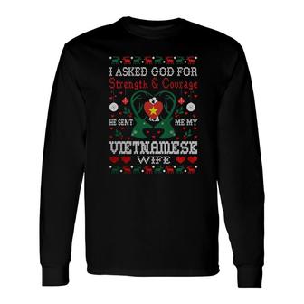 God Sent Vietnamese Wife Christmas Ugly Sweater Sweatshirt Long Sleeve T-Shirt - Thegiftio UK