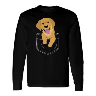 Golden Retriever In Pocket Dog Lover Long Sleeve T-Shirt T-Shirt | Mazezy