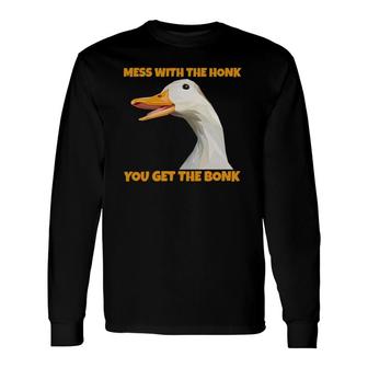 Goose Lover Honk Goose Easily Distracted By Ducks Long Sleeve T-Shirt T-Shirt | Mazezy