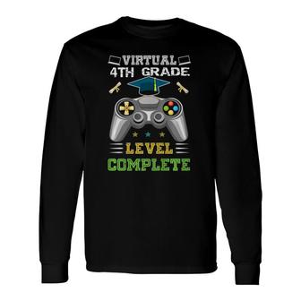 Graduation Virtual 4Th Grade Level Complete Gamer 2021 Long Sleeve T-Shirt T-Shirt | Mazezy