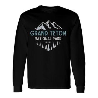 Grand Teton National Park Est 1929 Vintage National Park Wy Long Sleeve T-Shirt - Thegiftio