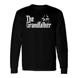 The Grandfather Father's Day Godfather Fitted V-Neck Long Sleeve T-Shirt T-Shirt | Mazezy