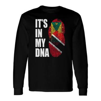 Grenadian And Trinidadian Mix Dna Flag Heritage Long Sleeve T-Shirt T-Shirt | Mazezy