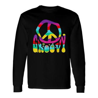 Groovy Hippie Peace Sign Long Sleeve T-Shirt T-Shirt | Mazezy
