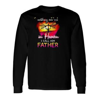 I Have A Guardian Angel Watching Over Me In Heaven I Call Him Father Christian Cross With Dragon Long Sleeve T-Shirt T-Shirt | Mazezy