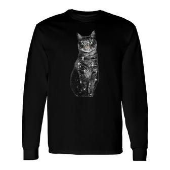 Guitar Starry Cat Long Sleeve T-Shirt T-Shirt | Mazezy