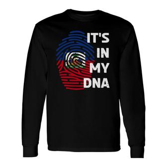 Haiti It's In My Dna For A American Flag Haiti Long Sleeve T-Shirt T-Shirt | Mazezy