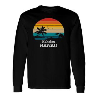Hakalau Hawaii Palm Tree Long Sleeve T-Shirt T-Shirt | Mazezy