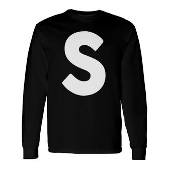 Halloween Carnival Group Costume Letter S Apparel Zip Long Sleeve T-Shirt T-Shirt | Mazezy