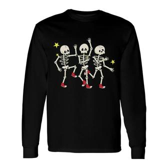 Halloween Party Dancing Skeleton Skeletons Happy Halloween Oversized Tee Comfortable Tee Halloween Tee Long Sleeve T-Shirt T-Shirt | Mazezy