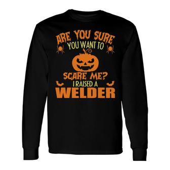 Halloween Welder Long Sleeve T-Shirt T-Shirt | Mazezy