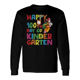 Happy 100 Days Kindergarten School Teacher Student 100Th Day Long Sleeve T-Shirt T-Shirt | Mazezy