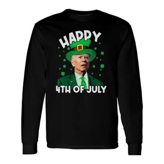 Happy 4Th Of July Biden Leprechaun Shamrock St Patrick's Day Long Sleeve T-Shirt T-Shirt | Mazezy