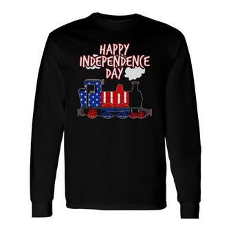 Happy Independence Day Train American Flag Usa 4Th July Long Sleeve T-Shirt T-Shirt | Mazezy