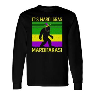 Happy Mardi Gras Bigfoot Lover Vintage Costume Parade Long Sleeve T-Shirt T-Shirt | Mazezy
