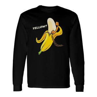 Healthy Banana Yellow Phone Vegan Market Long Sleeve T-Shirt T-Shirt | Mazezy