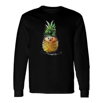 Hedgehog Pineapple Aloha Beaches Summer Hedgehogs Fruit Long Sleeve T-Shirt | Mazezy