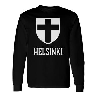 Helsinki, Finland Finnish Suomi Long Sleeve T-Shirt | Mazezy