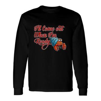 Hermit Crab Introvert Socially Long Sleeve T-Shirt T-Shirt | Mazezy CA