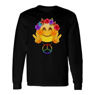 Hippie 60S And 70S Smiley Peace Flower Love Power Long Sleeve T-Shirt T-Shirt | Mazezy
