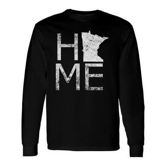 Home Minnesota Map Cute Proud Of Your State Long Sleeve T-Shirt | Mazezy