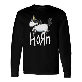 Horn Emo Unicorn Heavy Rock Band Fan Long Sleeve T-Shirt | Mazezy