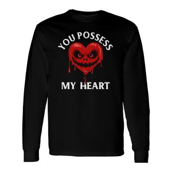 Horror Valentine's Day Creepy Heart Long Sleeve T-Shirt T-Shirt | Mazezy
