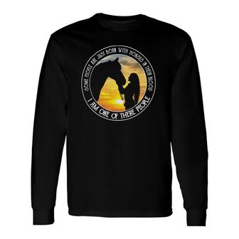 Horses Equestrian Born With Horses In Their Blood Vintage Sunset 643 Horse Riding Long Sleeve T-Shirt T-Shirt | Mazezy