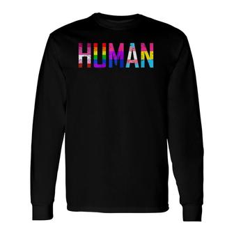Human Flag Lgb Gay Pride Month Transgender Zip Long Sleeve T-Shirt T-Shirt | Mazezy