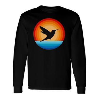 Hummingbird Retro Vintage 70S Sunset Bird Lovers Long Sleeve T-Shirt T-Shirt | Mazezy