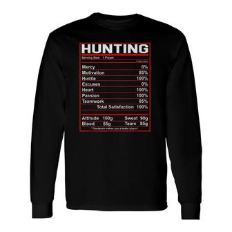 Hunting Nutrition Facts Deer Elk Hunter Long Sleeve T-Shirt T-Shirt | Mazezy