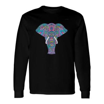 Indian Elephant Cool Yoga Long Sleeve T-Shirt T-Shirt | Mazezy