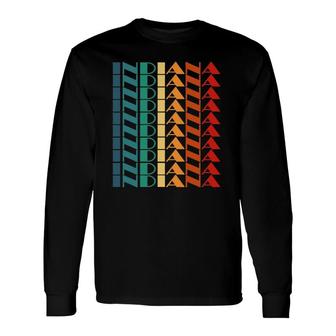Indiana State Vintage Retro Style Long Sleeve T-Shirt | Mazezy