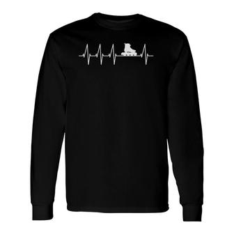 Inline Skates Heartbeat Inline Skating Roller Blades Long Sleeve T-Shirt T-Shirt | Mazezy