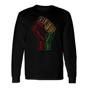 Inspiring Black Leaders Power Fist Hand Black History Month Long Sleeve T-Shirt T-Shirt | Mazezy