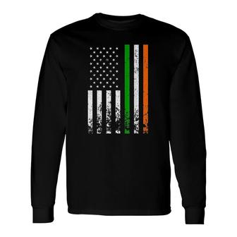 Irish American Flag Ireland Flag Long Sleeve T-Shirt T-Shirt | Mazezy
