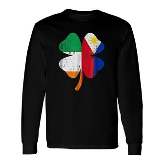 Irish Filipino Flags St Patricks Day Long Sleeve T-Shirt T-Shirt | Mazezy