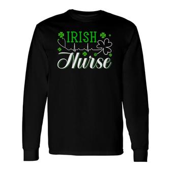 Irish Nurse Hearbeat Clover StPatricks Day Nursing Long Sleeve T-Shirt T-Shirt | Mazezy