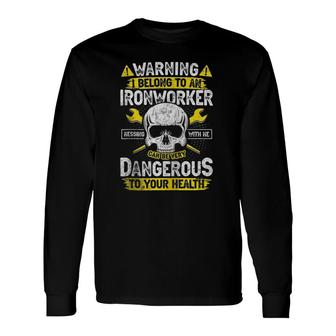 Ironworkers Wife Vintage Skull Novelty Gag Zip Long Sleeve T-Shirt T-Shirt | Mazezy