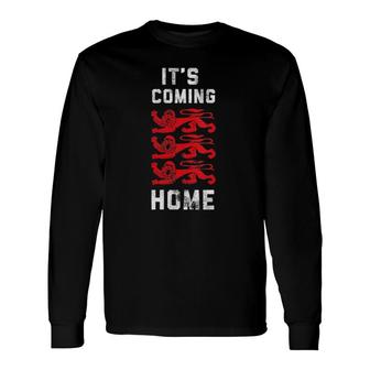It's Coming Home England Three Heraldic Lions V-Neck Long Sleeve T-Shirt T-Shirt | Mazezy