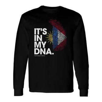 It's In My Dna Antigua & Barbuda Flag Antiguan Roots Long Sleeve T-Shirt T-Shirt | Mazezy