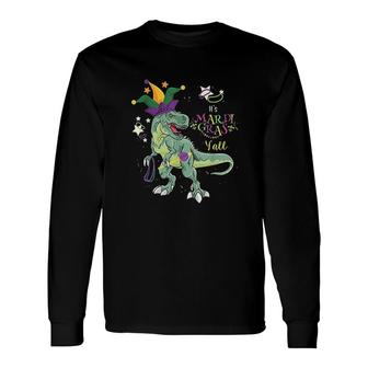 Its Mardi Grass Dinosaur Long Sleeve T-Shirt | Mazezy