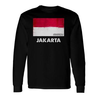Jakarta Indonesia Flag Jakarta Long Sleeve T-Shirt | Mazezy